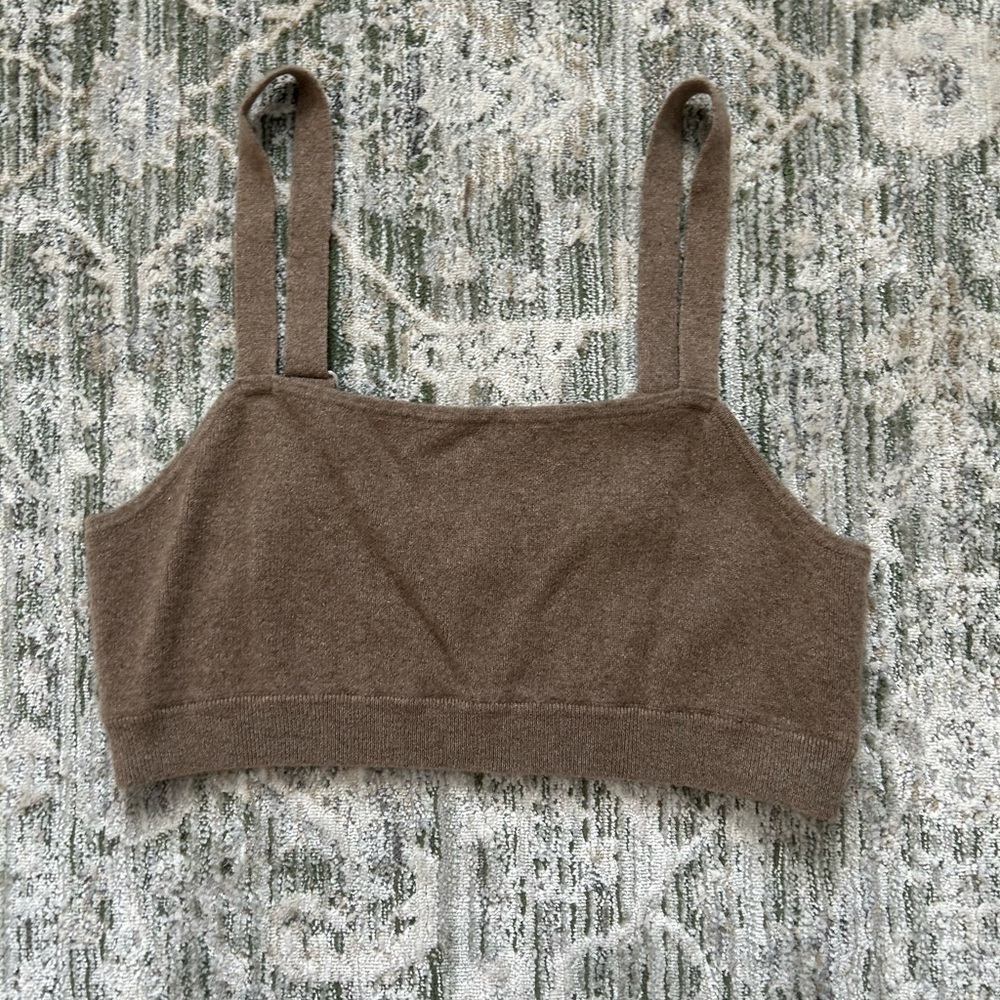 Cozy Brown Knit Crop Top